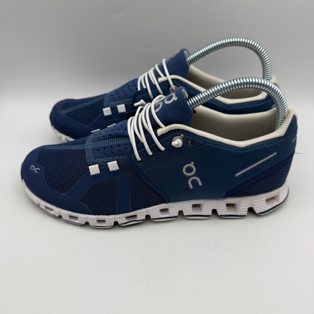 On Cloud Running Shoes Womens 7 Navy Blue White CloudTec Sneakers